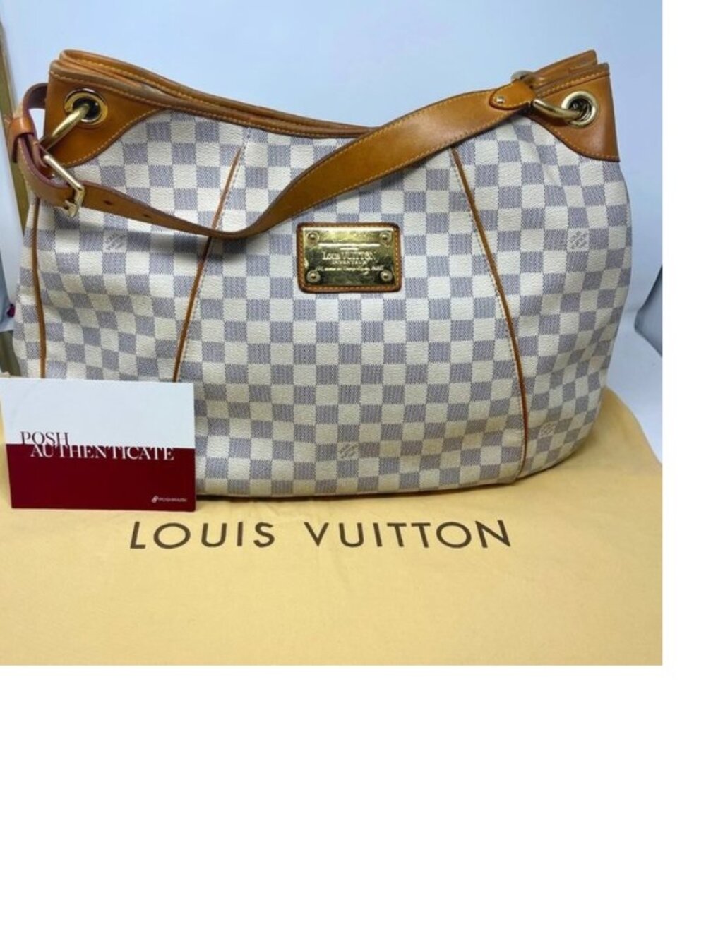 LOUIS VUITTON Damier Azur Galliera GM Shoulder Bag - Picture 3 of 16